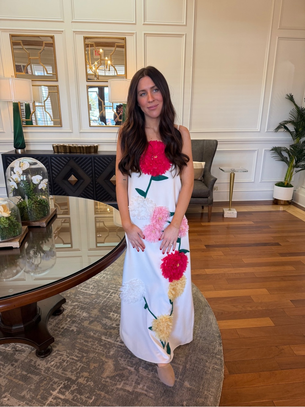 Buttercup Embroidered Maxi Dress in White